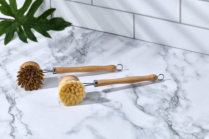 Long Handle Wood &amp; Metal Dish Brush (Plastic Free)