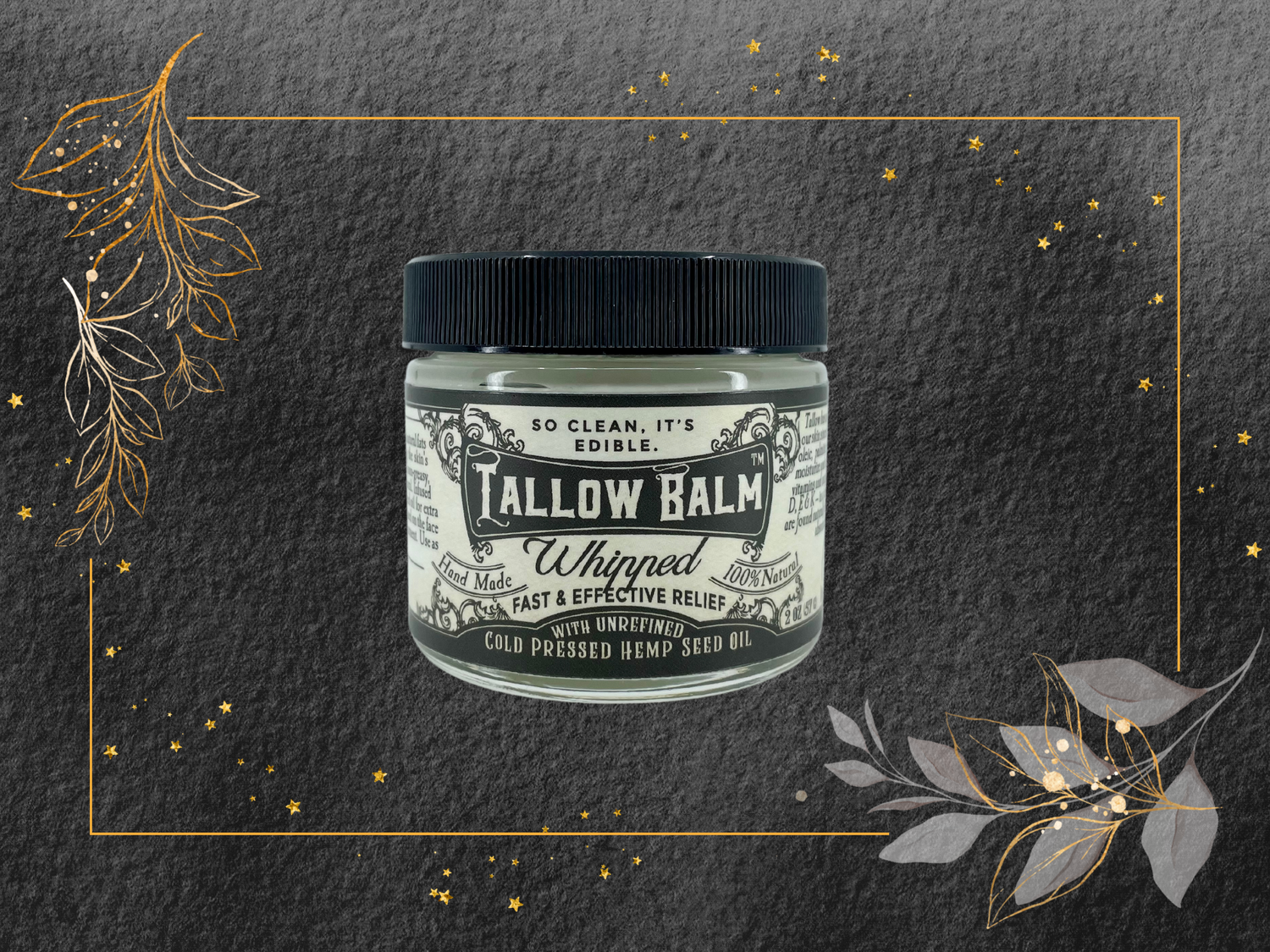 Tallow Balm Body Moisturizer - Whipped w/Hemp Seed Oil