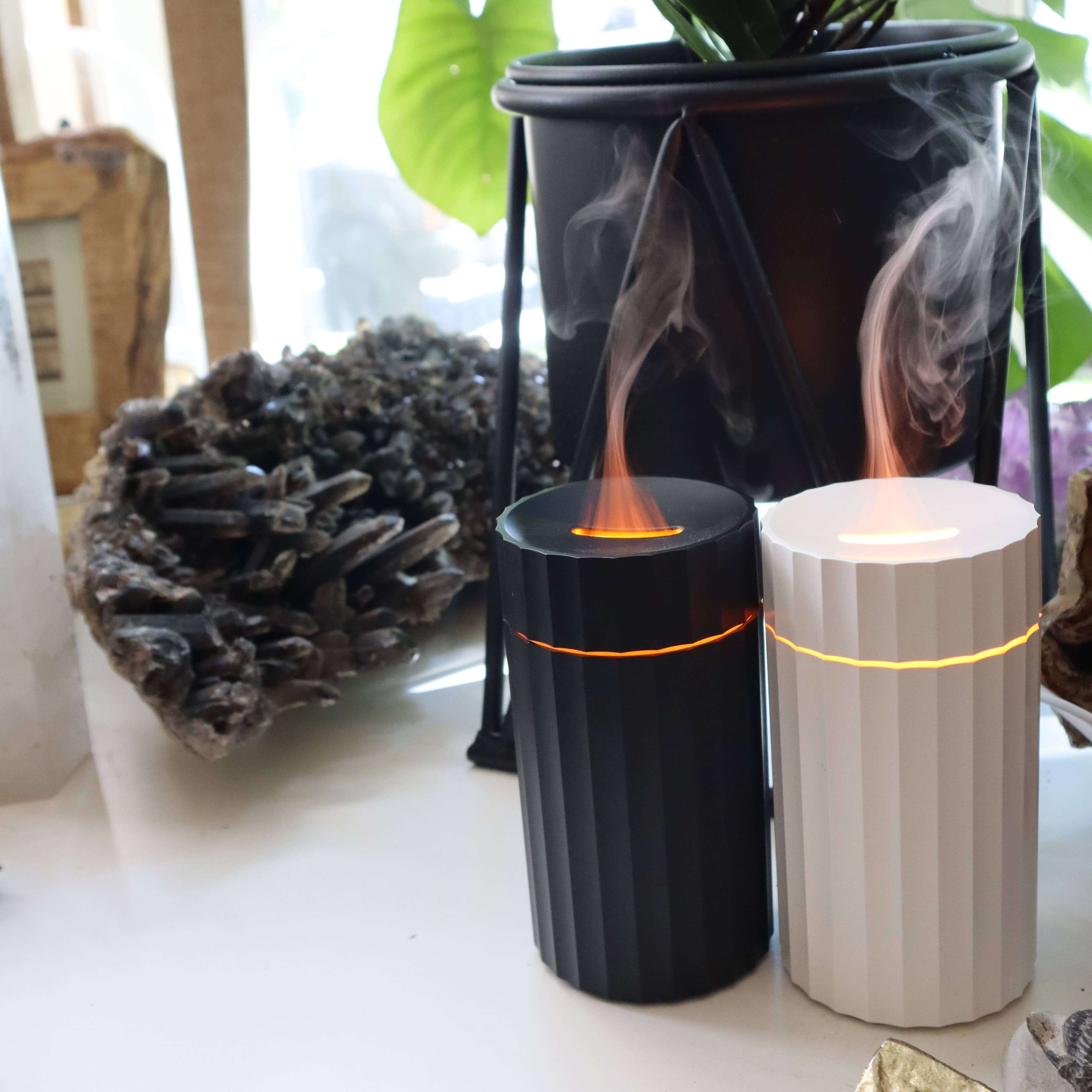 Mini Multi-Color Flame Essential Oil Diffuser: White