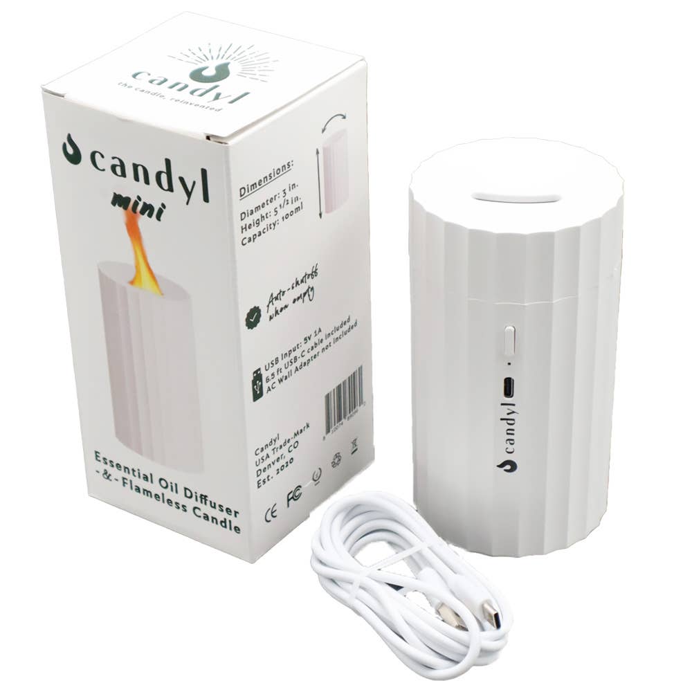 Mini Multi-Color Flame Essential Oil Diffuser: White