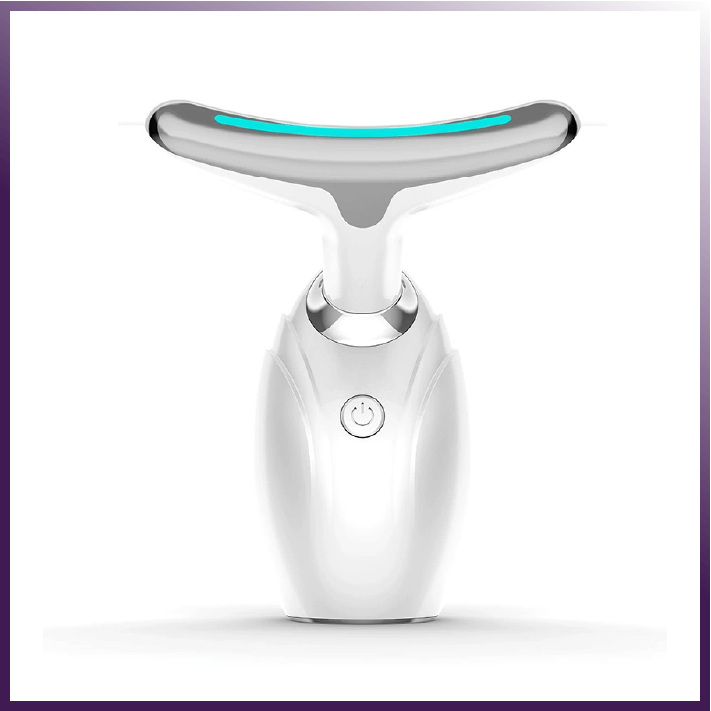 Neck and face lifting LED therapy device for wrinkle removal and skin rejuvenation.