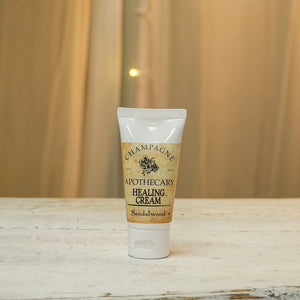 Champagne Apothecary Healing Cream helps to restore and heal dry, cracked & painful skin! You will feel the difference with the first use.  Our Healing Cream will leave your hands and feet softer than they've ever felt.  2oz.