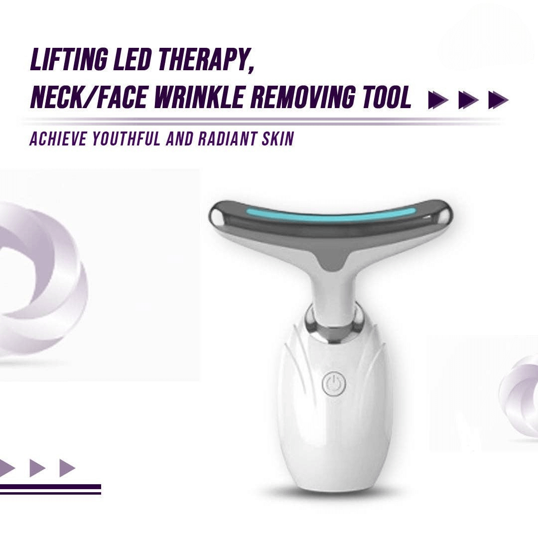 Neck and face lifting LED therapy device for youthful, radiant skin and wrinkle reduction.