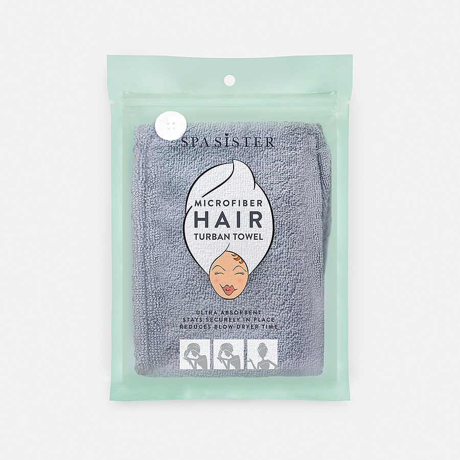 Microfiber Hair Turban Towel: Black