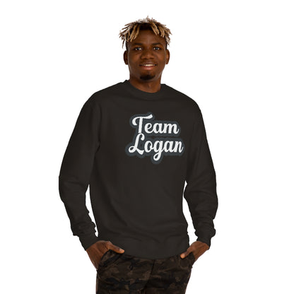 &quot;Team Logan&quot; Unisex Crew Neck Sweatshirt - Blk / Ice Wht