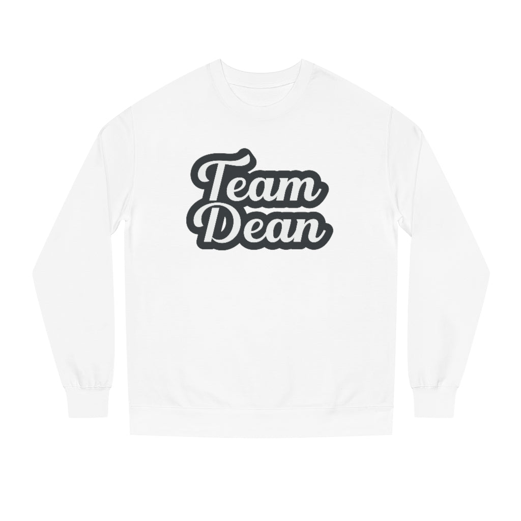 &quot;Team Dean&quot; Unisex Crew Neck Sweatshirt - Blk / Ice Wht