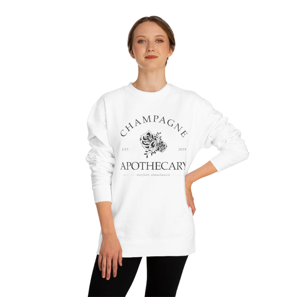 Champagne Apothecary Est. Logo Unisex Crew Neck Sweatshirt - Blk Logo