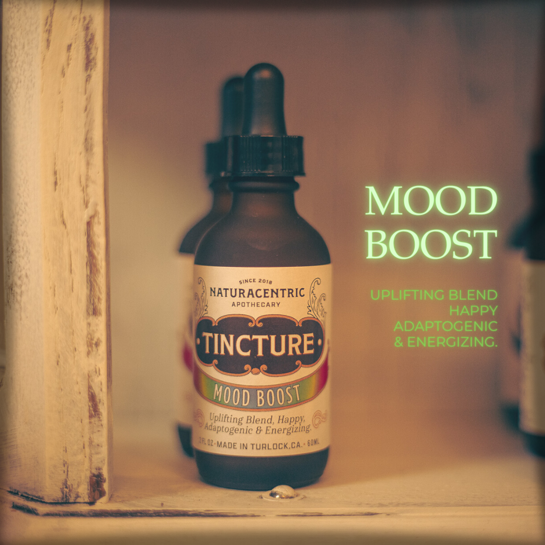 Champagne Apothecary carries Naturacentric Tinctures! Mood Boost, uplifting blend, happy, adaptogenic &amp; energizing