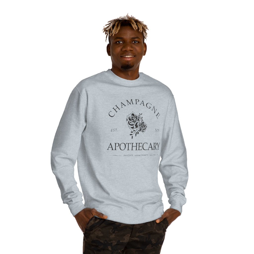 Champagne Apothecary Est. Logo Unisex Crew Neck Sweatshirt - Blk Logo