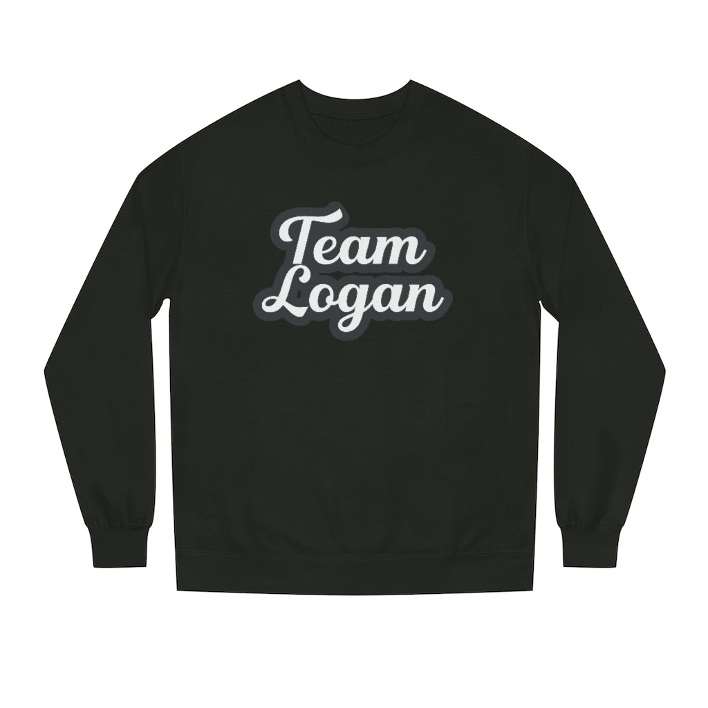 &quot;Team Logan&quot; Unisex Crew Neck Sweatshirt - Blk / Ice Wht