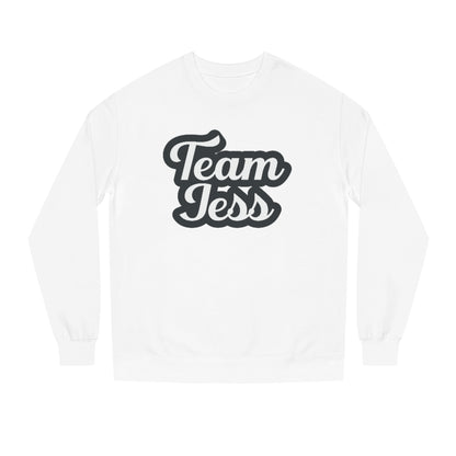 &quot;Team Jess&quot; - Team Jess Unisex Crew Neck Sweatshirt - Blk / Ice Wht