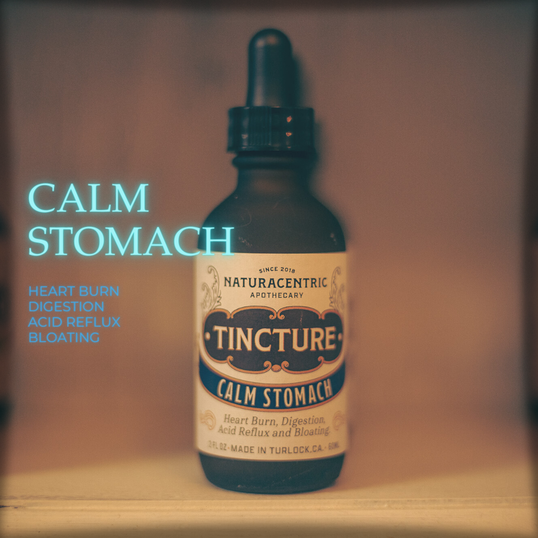 Champagne Apothecary carries Naturacentric Tinctures! Calm Stomach for heart burn, digestion, acid reflux &amp; bloating.