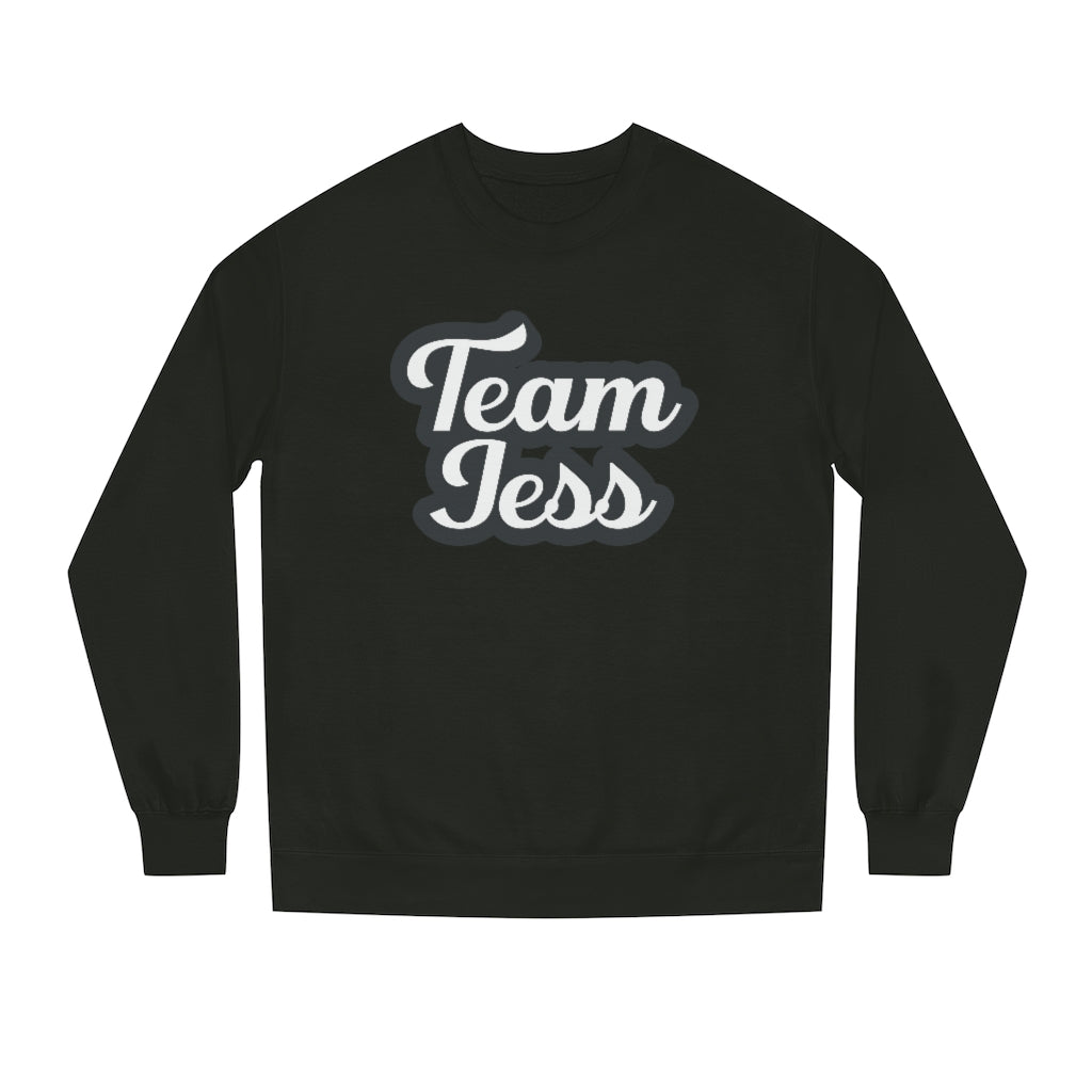 &quot;Team Jess&quot; - Team Jess Unisex Crew Neck Sweatshirt - Blk / Ice Wht