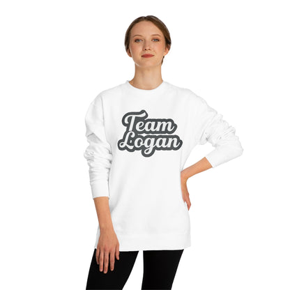 &quot;Team Logan&quot; Unisex Crew Neck Sweatshirt - Blk / Ice Wht