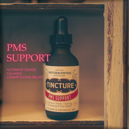 Champagne Apothecary carries Naturacentric Tinctures! PMS Support, nutrient dense, calming, cramping &amp; pain relief.