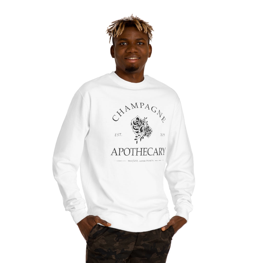 Champagne Apothecary Est. Logo Unisex Crew Neck Sweatshirt - Blk Logo