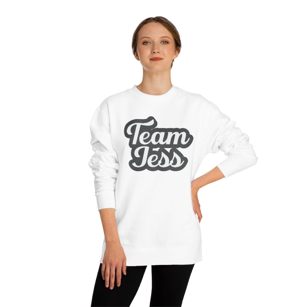 &quot;Team Jess&quot; - Team Jess Unisex Crew Neck Sweatshirt - Blk / Ice Wht