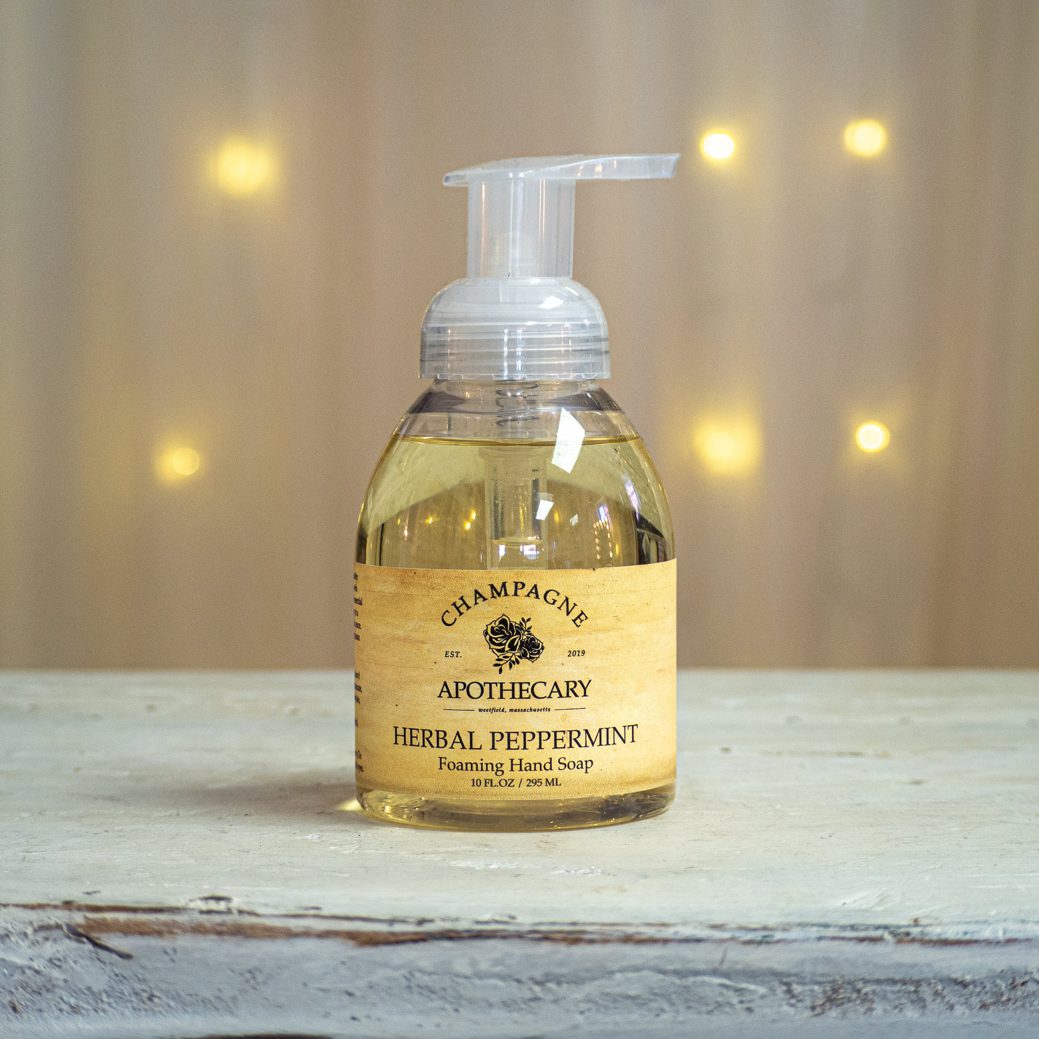 herbal peppermint foaming hand soap from champagne apothecary