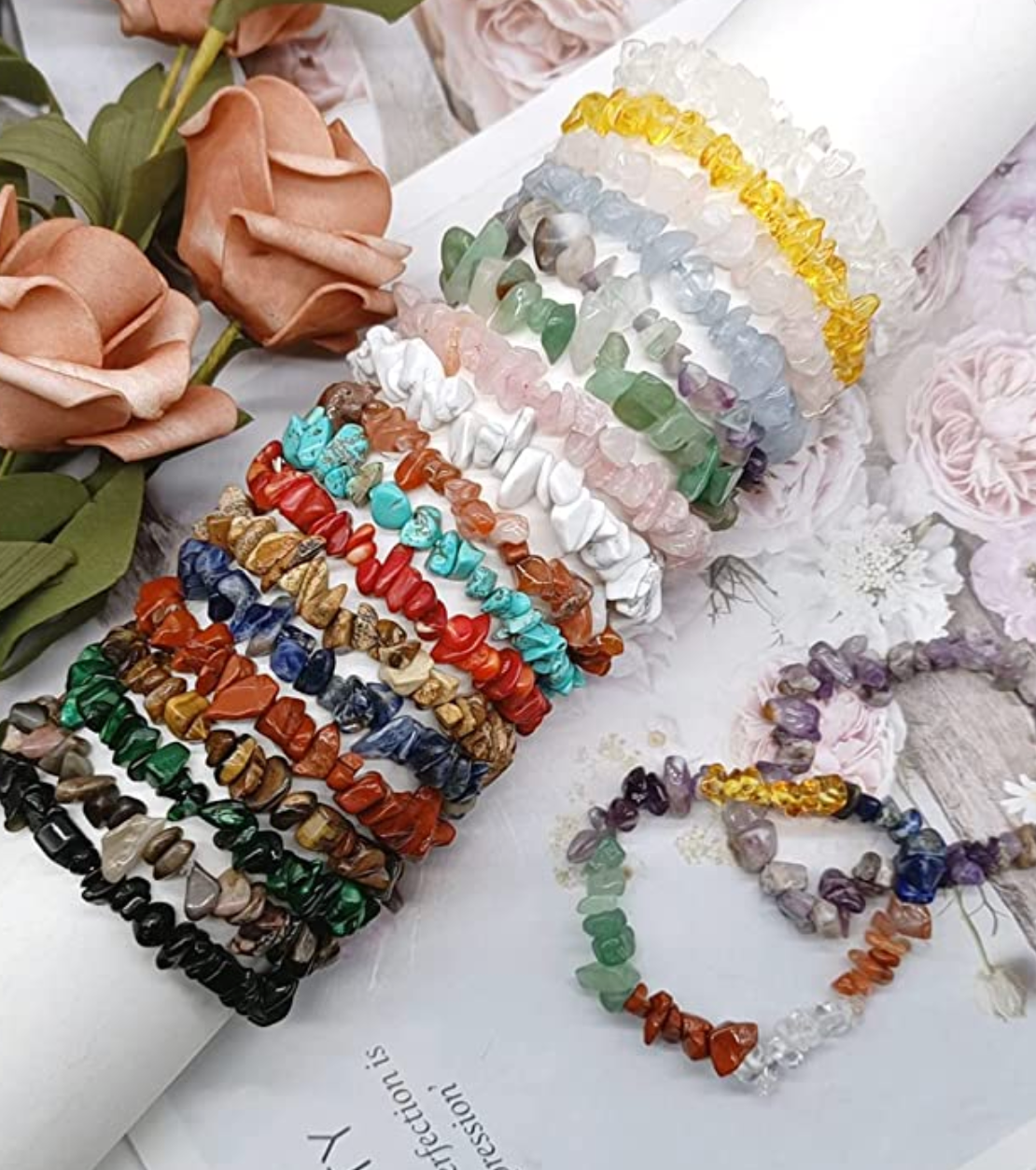 Chakra Gemstone Chip Bracelets