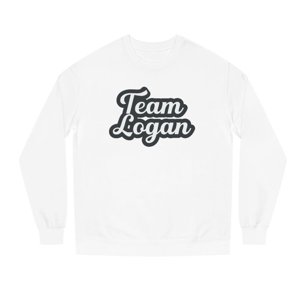 &quot;Team Logan&quot; Unisex Crew Neck Sweatshirt - Blk / Ice Wht