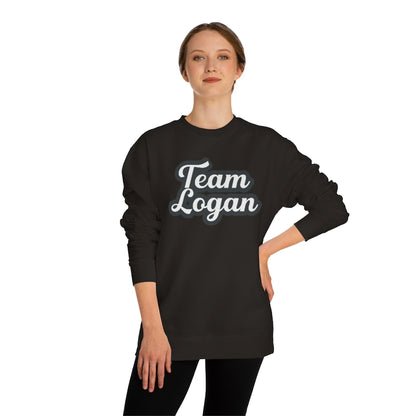 &quot;Team Logan&quot; Unisex Crew Neck Sweatshirt - Blk / Ice Wht