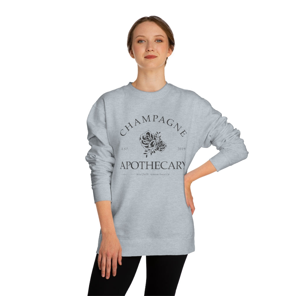 Champagne Apothecary Est. Logo Unisex Crew Neck Sweatshirt - Blk Logo