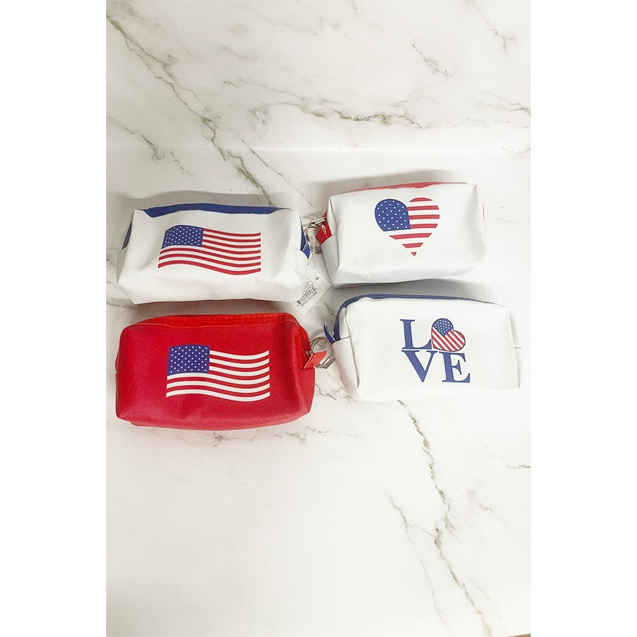 American Flag Print Pouch