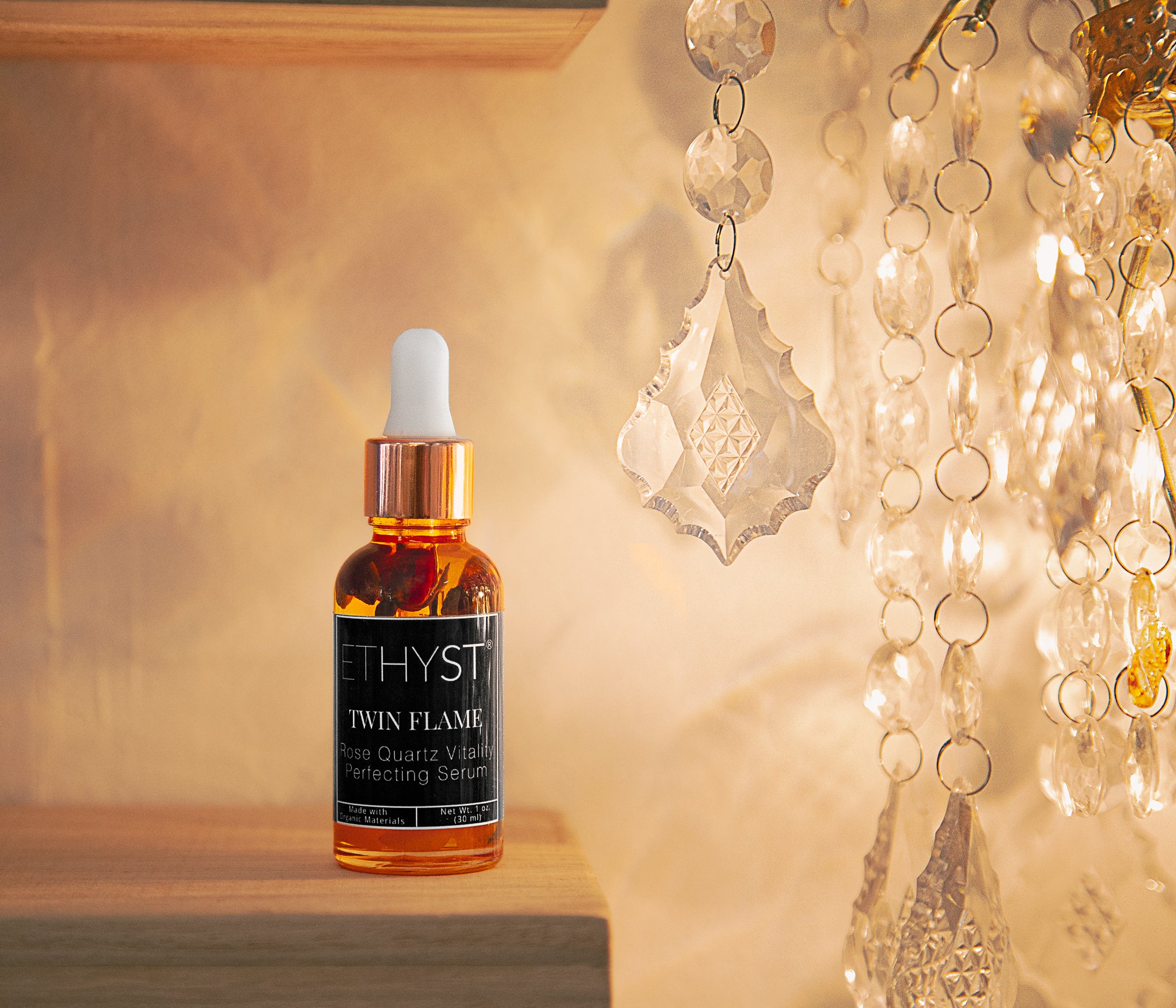 Ethyst Twin Flame Rose Quartz Vitality Perfecting Serum from champagne apothecary